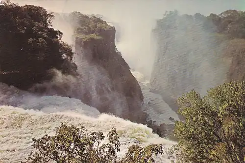 1253 - Rhodesien - Rhodesia , Victoria Falls , Gorge towards , Boiling Pot , Wasserfall - gelaufen