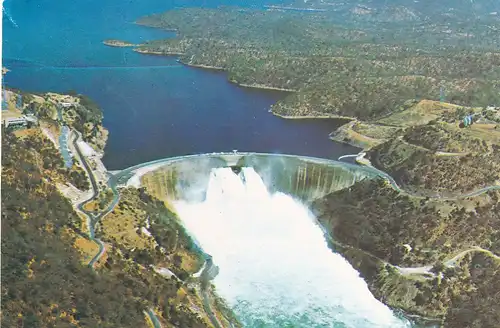 1255 - Rhodesien - Rhodesia , View of Dam Wall with Fife Gates open , Lake Kariba , Stausee , Staumauer - gelaufen 1976