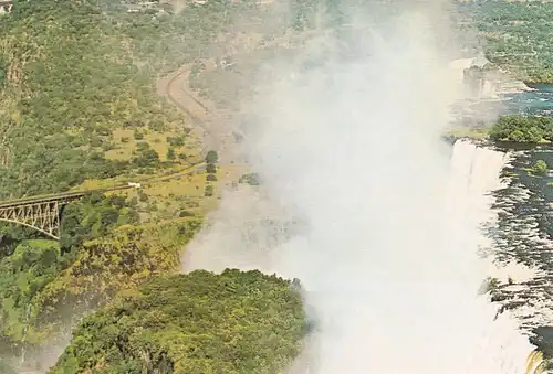 1271 - Rhodesien - Rhodesia , Looking Westward along the Line of Victoria Falls , Wasserfall - gelaufen 1976