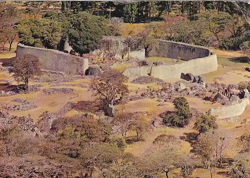 1281 - Rhodesien - Rhodesia , Zimbabwe Ruins , Temple from the Acropolis - gelaufen 1977