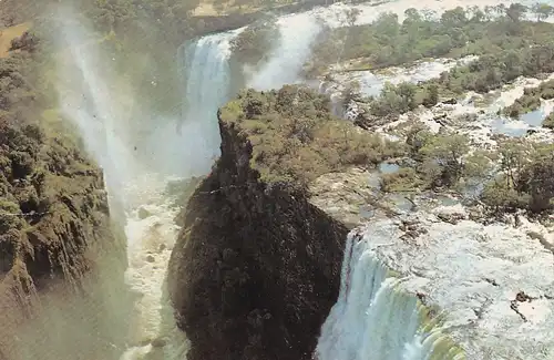 1282 - Rhodesien - Rhodesia , Devil´s Cataract , Livingstone Island , Main Falls , Rain Forest in the dry season - gelaufen 1976