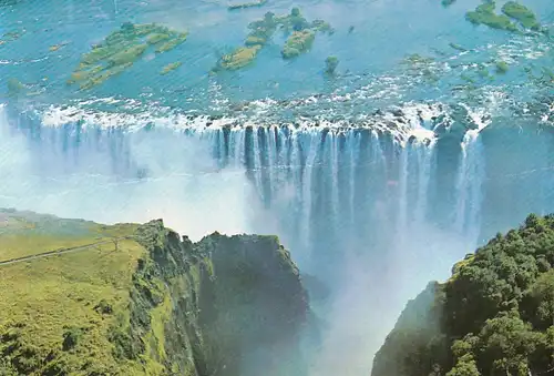 1285 - Rhodesien - Rhodesia , Victoria Falls , Rainbow Falls , Armchair , Danger Point , Wasserfall - gelaufen 1977
