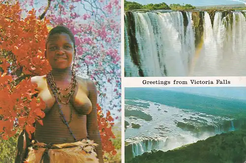 1302 - Rhodesien - Rhodesia , Victoria Falls , Ureinwohner , Eingeborene - gelaufen 1977