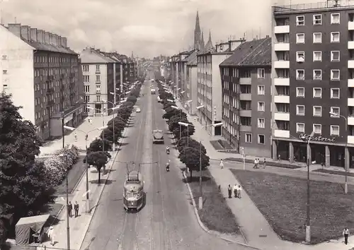 1350 - Tschechoslowakei - Czechoslovakia , Czech , Olomouc , Olmütz , Straße , Straßenbahn - gelaufen 1972
