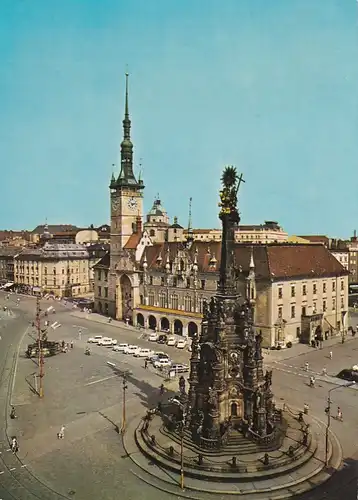 1351 - Tschechoslowakei - Czechoslovakia , Czech , Olomouc , Olmütz , Namesti Miru s radnici , Friedensplatz mit Rathaus - gelaufen 1971