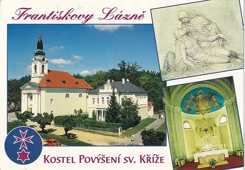 1352 - Tschechische Republik - Czech , Frantiskovy Lazne , Franzensbad , Pfarrkirche Heilig Kreuz - gelaufen 1998