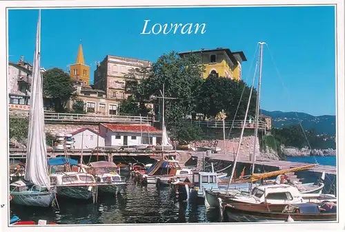 1362 - Kroatien - Croatia , Lovran , Hafen , Boot - gelaufen 1994