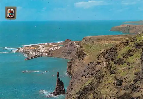 1366 - Spanien - Spain , Gran Canaria , Puerto de las Nieves , Dedo de Dios , Küste - gelaufen