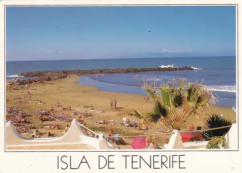 1369 - Spanien - Spain , Teneriffa , Playa de Las Americas , Strand - gelaufen 1993