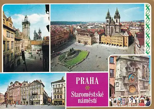 1378 - Tschechoslowakei - Czechoslovakia , Czech , Praha , Prag , Altstadt Ring , Mehrbildkarte - gelaufen 1977