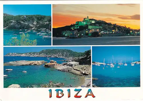 1383 - Spanien - Spain , Ibiza , Cala Vadella , Portintax , Mehrbildkarte - gelaufen