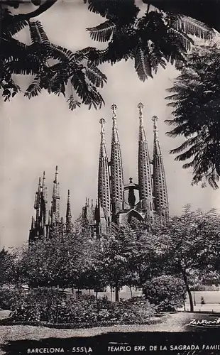 1387 - Spanien - Spain , Barcelona , Templo exp. De la Sagrada Familia - gelaufen 1955