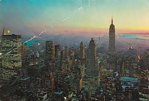 1411 - USA - New York City , Skyline , Empire State Building , Pan Am , Chrysler Building - gelaufen 1972