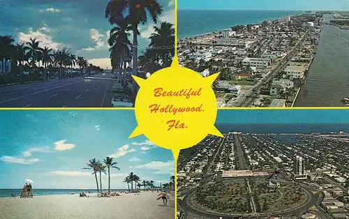 1419 - USA - Kalifornien , Los Angeles , Hollywood , Mehrbildkarte - gelaufen 1968