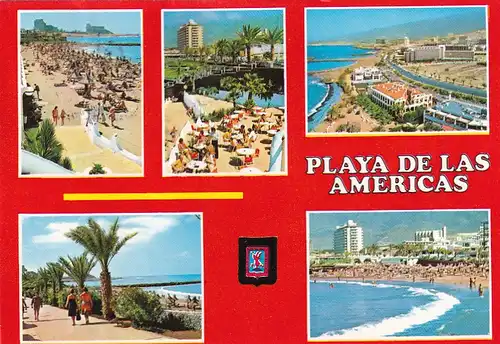 1424 - Spanien - Spain , Teneriffa , Playa de las Americas , Mehrbildkarte - gelaufen