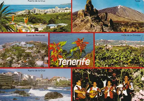 1425 - Spanien - Spain , Teneriffa , Mehrbildkarte - gelaufen 1988