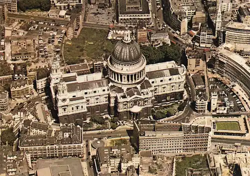 1452 - Großbritannien - London , St. Paul´s Cathedral , Aerial View - gelaufen 1962