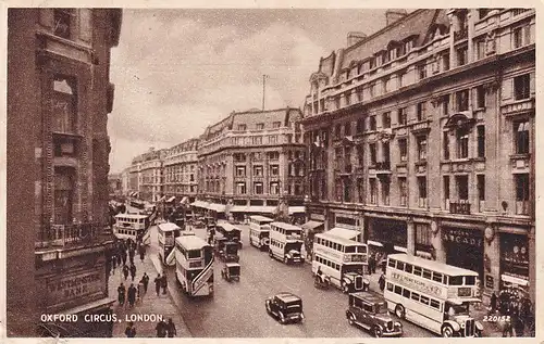 1463 - Großbritannien - London , Oxford Circus , Doppeldecker Bus , Auto - gelaufen 1948