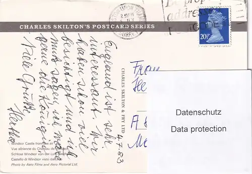 1473 - Großbritannien - Windsor , Windsor Castle view from the Air - gelaufen 1983