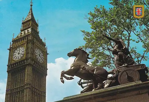 1475 - Großbritannien - London , Big Ben and Boadicea Statue - gelaufen 1992