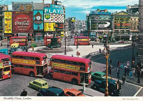 1477 - Großbritannien - London , Piccadilly Circus , Doppeldecker Bus , Auto - gelaufen 1995
