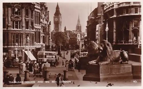 1479 - Großbritannien - London , Trafalgar Square , Big Ben - gelaufen 1938