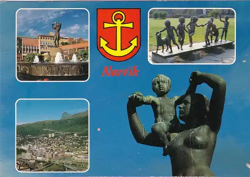 1492 - Norwegen - Norge , Norway , Narvik , Mehrbildkarte - gelaufen 1993