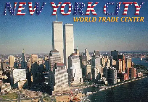 1494 - USA - New York City , Skyline of Manhatten , Twin Towers , World Trade Center - gelaufen 2002