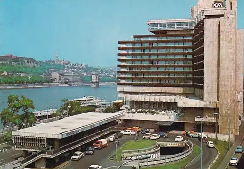 1496 - Ungarn - Budapest , Hotel Duna Inter Continental , Auto - gelaufen 1975