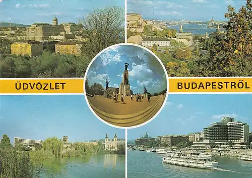 1498 - Ungarn - Budapest , Üdvözlet , Mehrbildkarte - gelaufen 1982