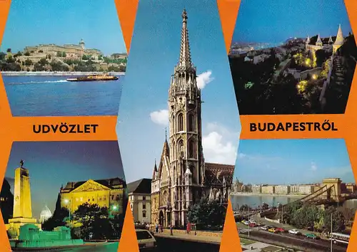 1503 - Ungarn - Budapest , Budapeströl , Üdvözlet , Mehrbildkarte - gelaufen 1978