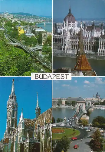 1509 - Ungarn - Budapest , Budapeströl , Üdvözlet , Mehrbildkarte - gelaufen 1993