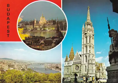 1518 - Ungarn - Budapest , Matthiaskirche , Mehrbildkarte - gelaufen
