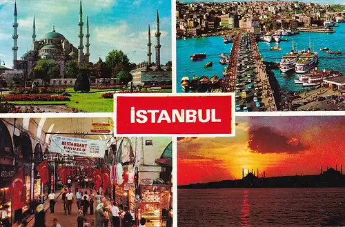 1526 - Türkei - Turkey , Istanbul , Sehirden muhtelif görünüsler , Ansichten , Mehrbildkarte - gelaufen