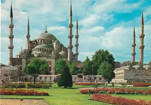 1538 - Türkei - Turkey , Istanbul , Suilten Ahmet Camii , the blue Mosque , Sultan Ahmen Moschee - gelaufen 1972