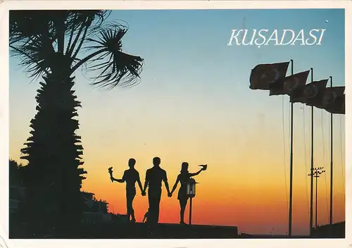 1552 - Türkei - Türkiye , Aydin , Kusadasi , Sonnenuntergang - gelaufen 1993
