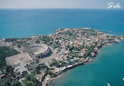 1555 - Türkei - Turkey , Antalya , Side , Panorama - gelaufen 1995