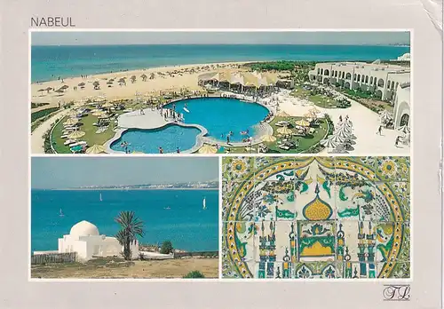 1556 - Tunesien - Tunisie , Nabeul , Hotel le Prince , Mehrbildkarte - gelaufen