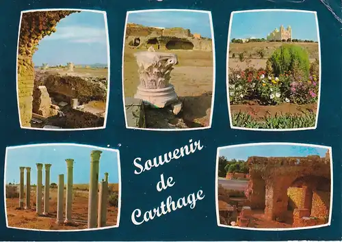 1557 - Tunesien - Tunisie , Carthage , Karthago , Les Thermes d'Antonin - gelaufen 1973