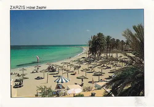1558 - Tunesien - Tunisie , Zaris , Hotel Zita , Strand - gelaufen 1993