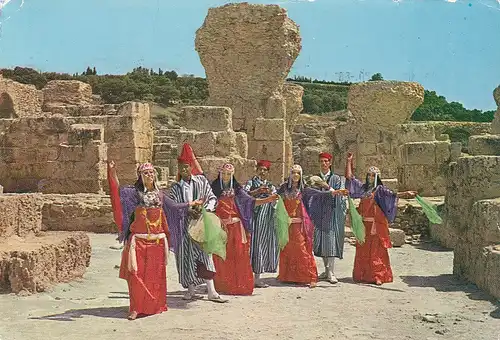 1559 - Tunesien - Tunisie , Ballet Carthage , Folklore - gelaufen 1982