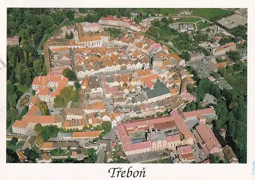 1561 - Tschechien - Czech , Trebon , Panorama über die Altstadt - gelaufen 1994