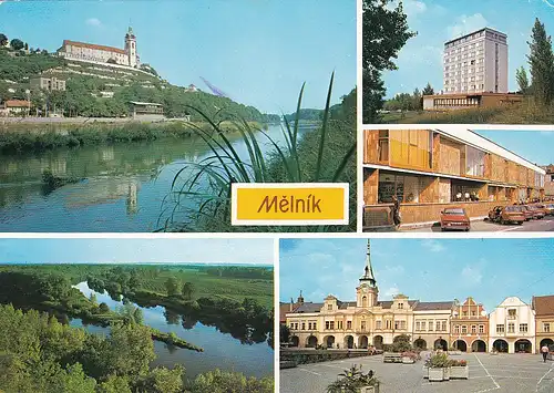 1562 - Tschechoslowakei - Czechoslovakia , Melnik , Hotel Ludmila , Mehrbildkarte - gelaufen 1991