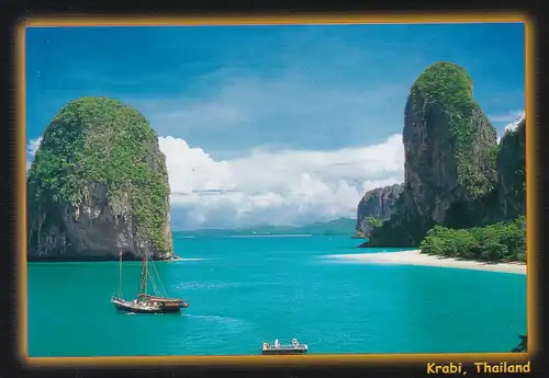 1582 - Thailand - Krabi , Pranang Beach , Strand , Beach - gelaufen