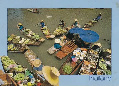 1586 - Thailand - Floating Market , Boot - gelaufen