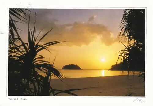 1591 - Thailand - Phuket , Kata Beach , Sunset , Strand , Sonnenuntergang - gelaufen