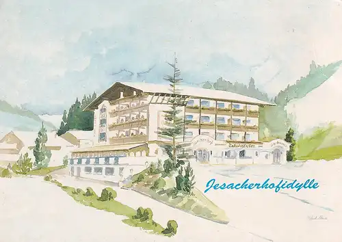 1685 - Österreich - Tirol , St. Jakob in Defereggen , Hotel Jesacherhof , Jesacherhofidylle - nicht gelaufen