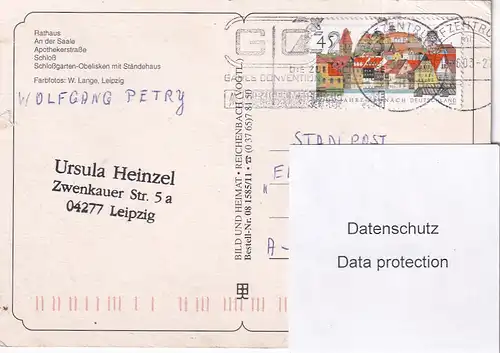 1754 - Deutschland - Merseburg , Rathaus , an der Saale , Apothekerstraße Schloß , Mehrbildkarte - gelaufen 2003