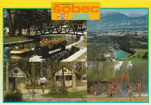 1788 - Slowenien - Slovenia , Lesce , Camping Sobec , Mehrbildkarte - gelaufen 1994