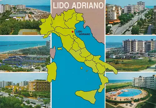 1819 - Italien - Ravenna , Lido Adriano , Mehrbildkarte - gelaufen